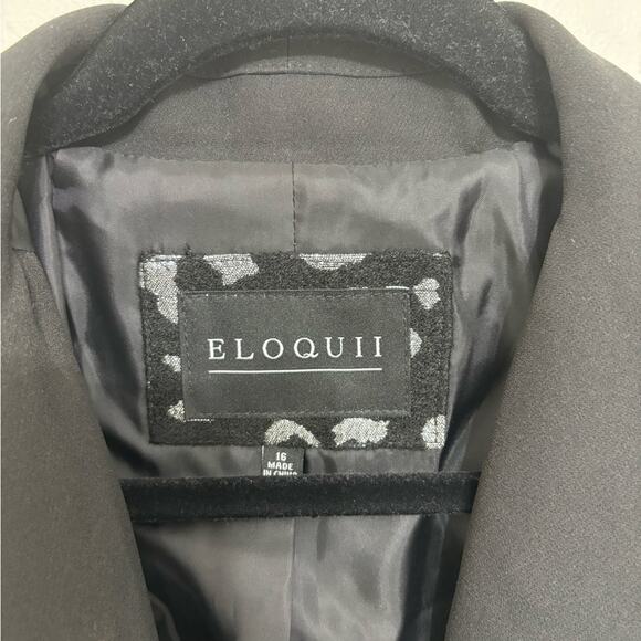 Eloquii Silver Brocade Leopard Print Blazer - Size 16 - Picture 6 of 8